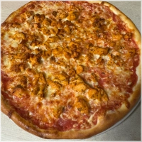 Tomatensaus, kaas en stukjes kipfilet