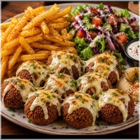 Falafel met kaas schotel